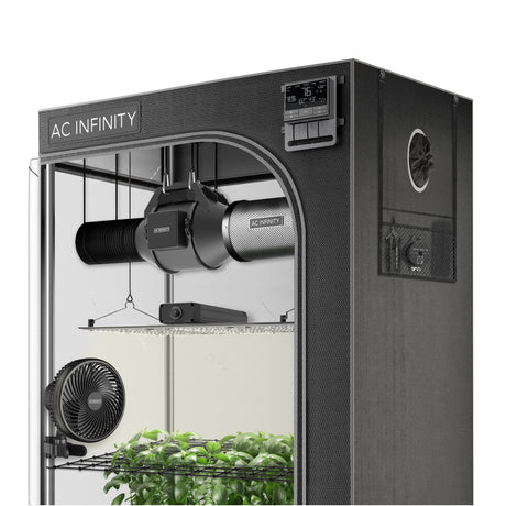 AC Infinity ADVANCE GROW TENT SYSTEM 2X4, 2-PLANT KIT, WIFI-INTEGRATED CONTROLS TO AUTOMATE VENTILATION, CIRCULATION, FULL SPECTRUM LED GROW LIGHT - GrowGreen Machines