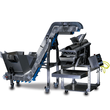 GreenBroz Rise-N-Grind Harvest Grinder & Conveyor System for Pre Rolls - GrowGreen Machines
