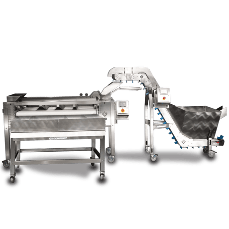 GreenBroz Rise-N-Sort Bud Sorter & Rise Feed Conveyor System - GrowGreen Machines